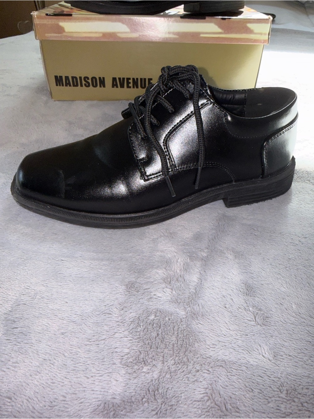 Madison Avenue Young Men’s Black Dress Lace-Up Shoes